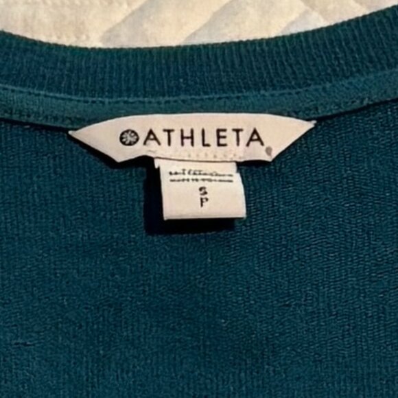 Athleta Hunter Green lightweight V-neck sweatshirt - Picture 3 of 3